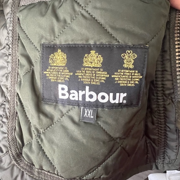 Barbour Quilted Gilded Diamond Olive Green Vest - Picture 4 of 5
